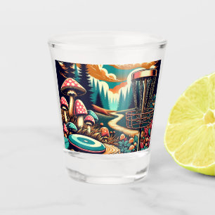 Retro Disc Golf Psychedelische Kunst Shot Glas