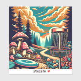 Retro Disc Golf Psychedelische Kunst Sticker