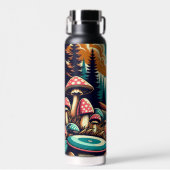 Retro Disc Golf Psychedelische Kunst Waterfles (Voorkant)