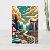 Retro Disc Golf Psychedelische Verjaardag Kaart (Voorkant)