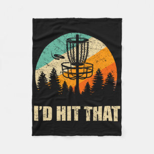 Retro Disc Golf Sportshirt, Sunset Vintage Frisbee Fleece Deken
