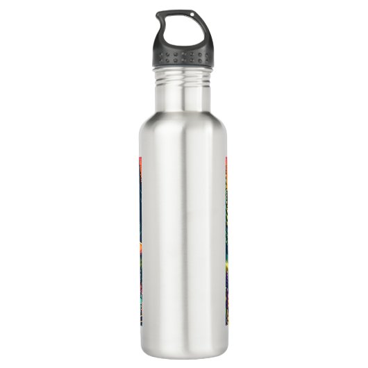 Retro Disc Golf Zonsondergang en Bomen Waterfles (Achterkant)