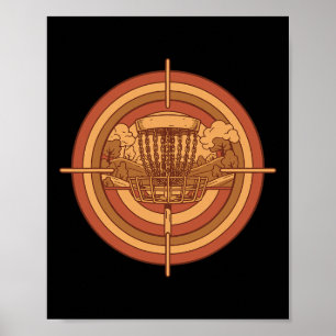 Retro Discgolf Basket Doel Vliegende Disc Golfen  Poster