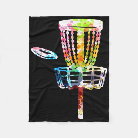 Retro Discgolf Frisbee Sket Kar Discgolfspeler Fleece Deken (Voorkant)