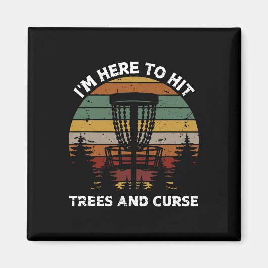 Retro discgolf ontwerp voor mannen vrouwen kindere magneet (Voorkant)