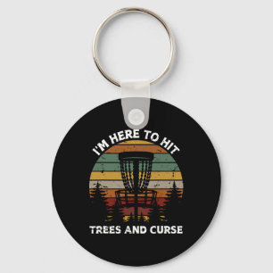 Retro discgolf ontwerp voor mannen vrouwen kindere sleutelhanger