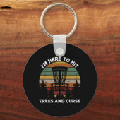 Retro discgolf ontwerp voor mannen vrouwen kindere sleutelhanger (Voorkant)