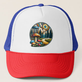Retro Discgolf Psychedelische Ai Kunst Trucker Pet