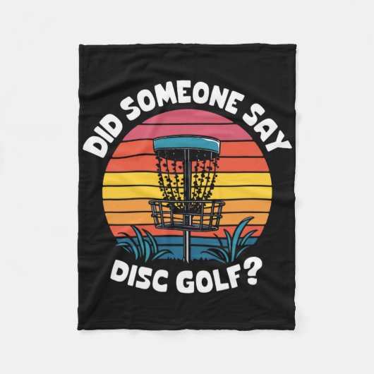 Retro Discgolf Schets, Heeft Iemand Discgolf Gezeg Fleece Deken (Voorkant)