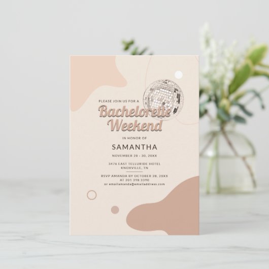 Retro Disco 70s Bachelorette Weekend Itinerary Kaart (Staand voorkant)