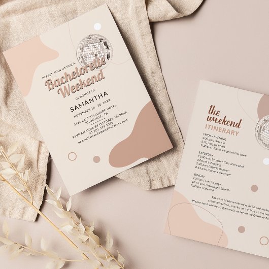 Retro Disco 70s Bachelorette Weekend Itinerary Kaart