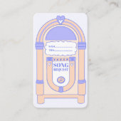 Retro Disco 90s Party Jukebox Nummerverzoekkaart Informatiekaartje (Voorkant)