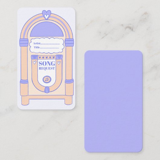 Retro Disco 90s Party Jukebox Song Request Kaart (Voorkant / Achterkant)