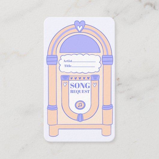 Retro Disco 90s Party Jukebox Song Request Kaart (Voorkant)