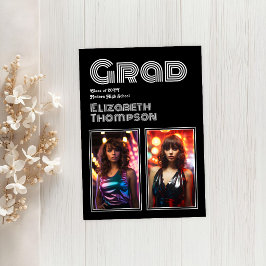 Retro Disco Afstudeerfeest Foto Kaart