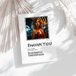 Retro Disco Afstudeerfoto Bedankkaart