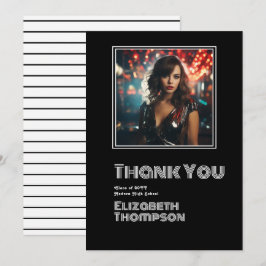 Retro Disco Afstudeerfoto Bedankkaart