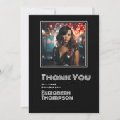 Retro Disco Afstuderen Foto Bedankkaart (Voorkant)