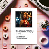 Retro Disco Afstuderen Foto Bedankkaart