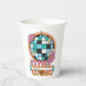 Retro Disco Bachelorette Party Thema Papieren Bekers (Voorkant)