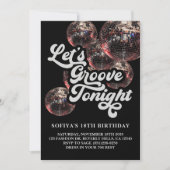 Retro Disco Bal 70s Groovy Feest Uitnodiging (Voorkant)