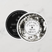 Retro Disco bal Afstudeerfeest Kaart (Voorkant / Achterkant)