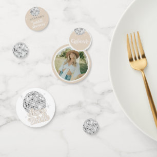 Retro Disco Bal Bruidsdouche Foto  Confetti