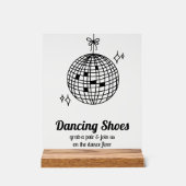 Retro Disco Bal Dansende Schoenen Bruiloft Acryl Bord (Voorkant)