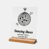 Retro Disco Bal Dansende Schoenen Bruiloft Acryl Bord (Hoek)