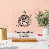 Retro Disco Bal Dansende Schoenen Bruiloft Acryl Bord (Huwelijk)