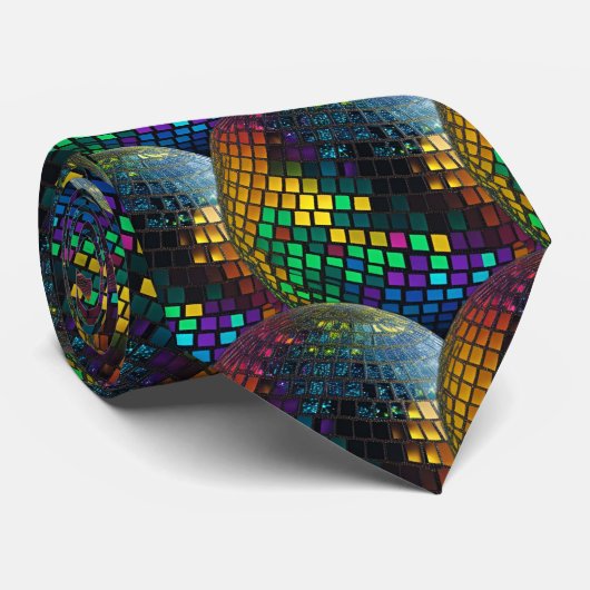 Retro Disco Bal - Dansfeest Designer Necktie Stropdas (Opgerold)