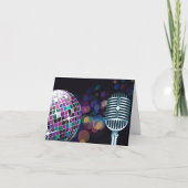 Retro Disco Bal en Vintage Microfoon Bedankkaart