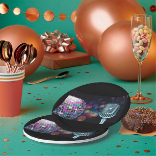 Retro Disco Bal en Vintage Microfoon Papieren Bordje