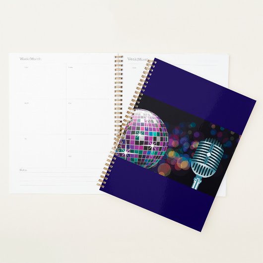 Retro Disco Bal en Vintage Microfoon Planner