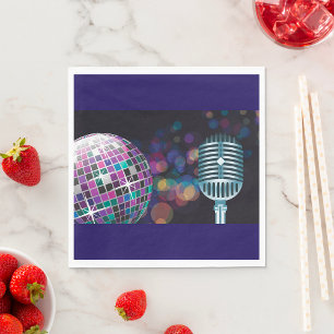 Retro Disco Bal en Vintage Microfoon Servet