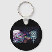 Retro Disco Bal en Vintage Microfoon Sleutelhanger (Voorkant)