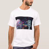 Retro Disco Bal en Vintage Microfoon T-shirt (Voorkant)