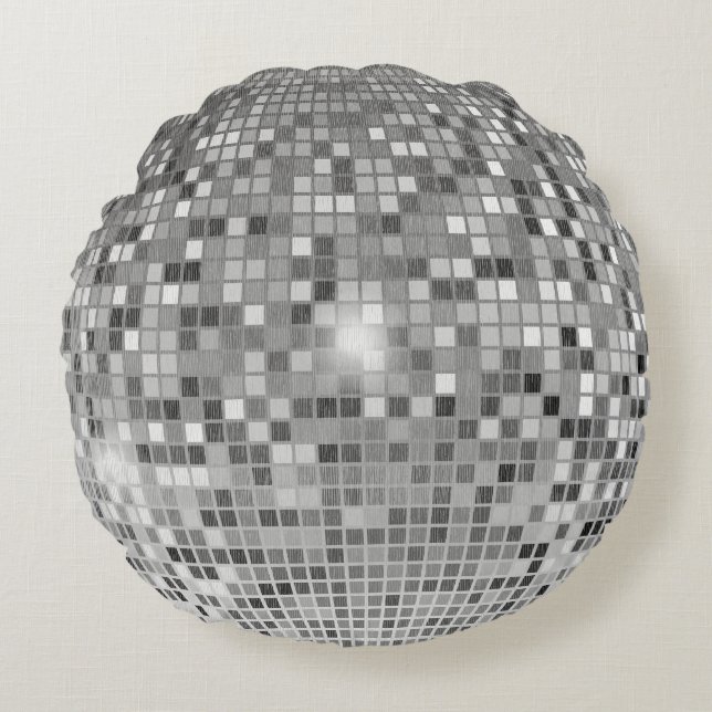 Retro Disco Bal - Feestje Rond Kussen (Voorkant)