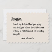 Retro Disco Bal Handgeschreven Bruidsmeisje Voorst Kaart (Achterkant)