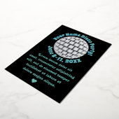 Retro Disco Bal PERSOONLIJK Zilver Folie Uitnodiging (Gedraaid)