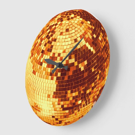 Retro disco bal sparkle glitter goud verjaardag grote klok (Hoek)