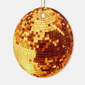 Retro disco bal sparkle glitter goud verjaardag keramisch ornament (Links)