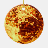 Retro disco bal sparkle glitter goud verjaardag keramisch ornament (Achterkant)