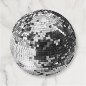 Retro disco bal sprankel glitter zilver verjaardag bedankjes labels (Voorkant)