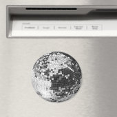 Retro disco bal sprankel glitter zilver verjaardag magneet (Insitu (Vaatwasser))