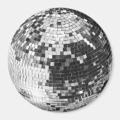 Retro disco bal sprankel glitter zilver verjaardag magneet (Voorkant)