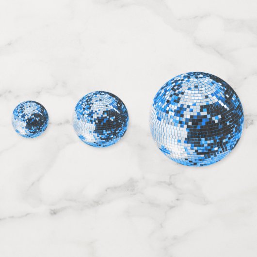 Retro disco bal sprankeling glitter blauw verjaard confetti (Voorkanten)