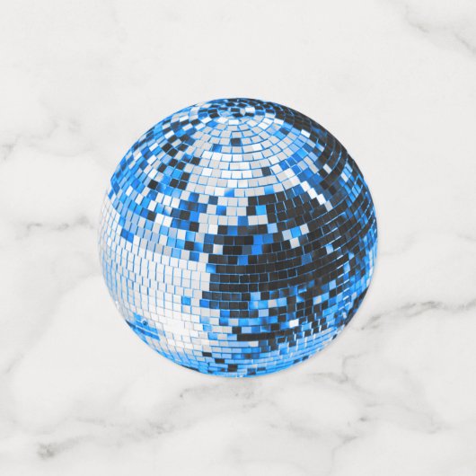 Retro disco bal sprankeling glitter blauw verjaard confetti (Kleine voorkant)