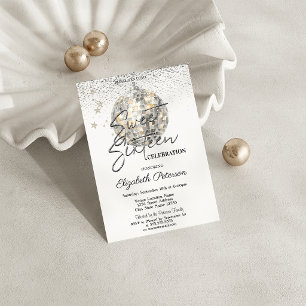 Retro Disco Bal Sweet 16 Kaart