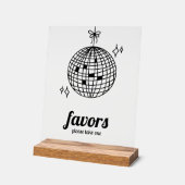 Retro Disco Bal Trouwgunsten Acryl Bord (Hoek)
